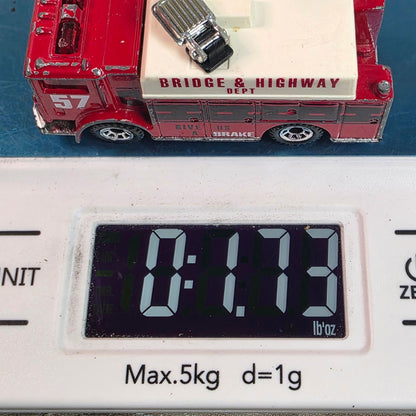 RARE 1991 Matchbox #57 Mack Auxiliary Power Truck Red "Bridge & Highway Dept" Fire Rescue Diecast 1:84