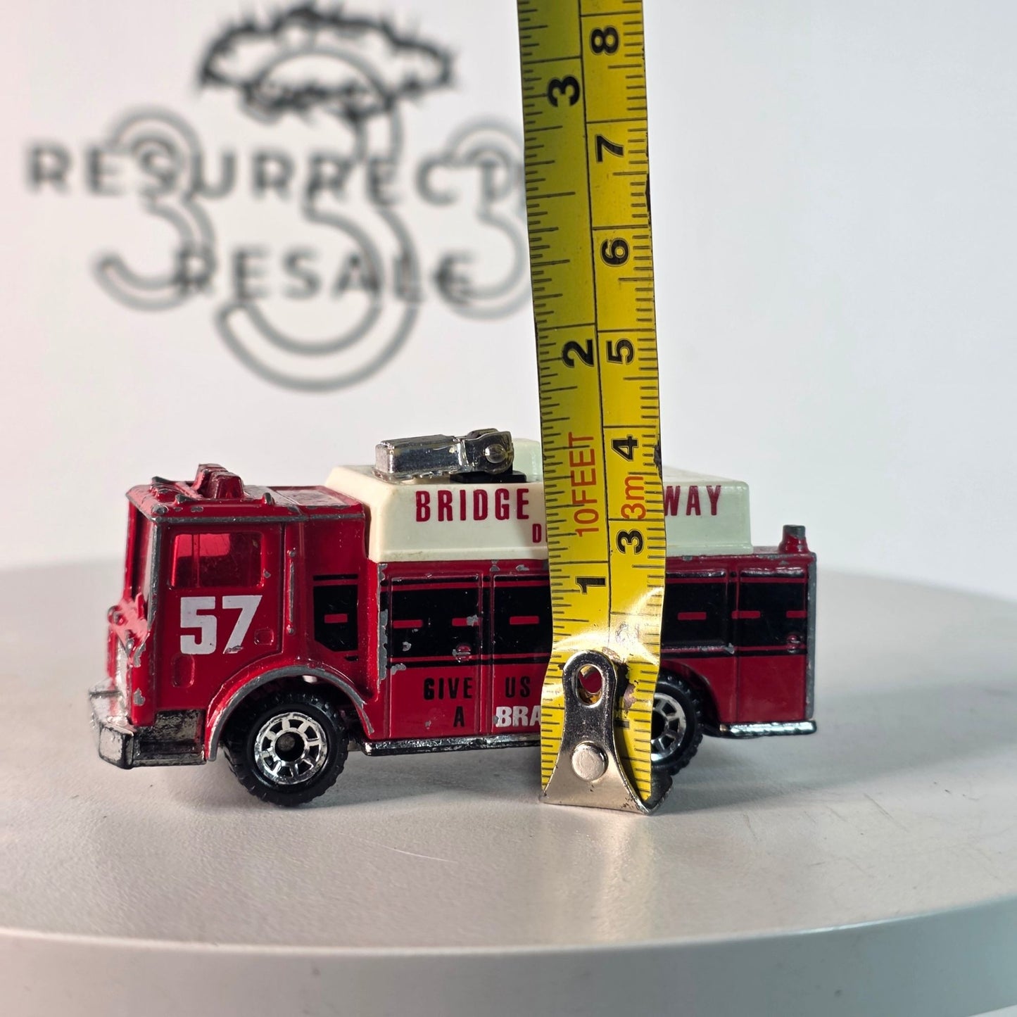 RARE 1991 Matchbox #57 Mack Auxiliary Power Truck Red "Bridge & Highway Dept" Fire Rescue Diecast 1:84