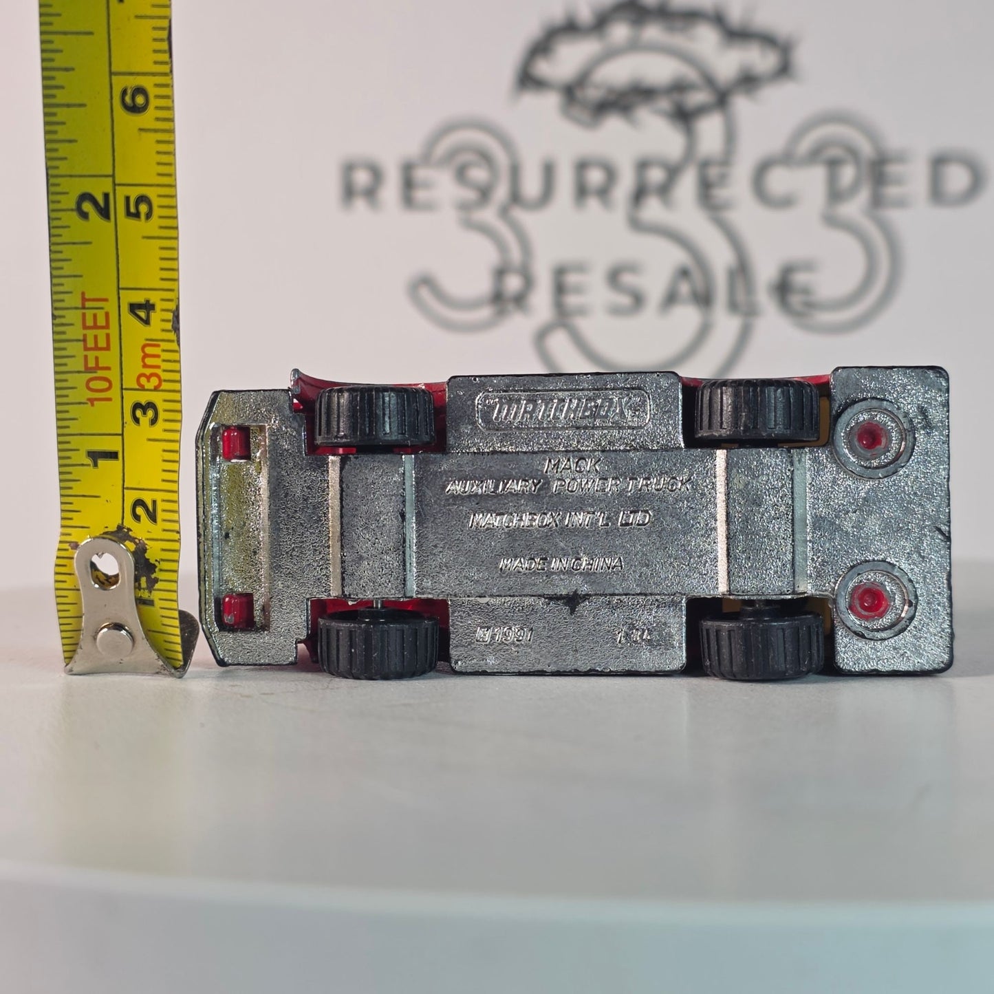RARE 1991 Matchbox #57 Mack Auxiliary Power Truck Red "Bridge & Highway Dept" Fire Rescue Diecast 1:84