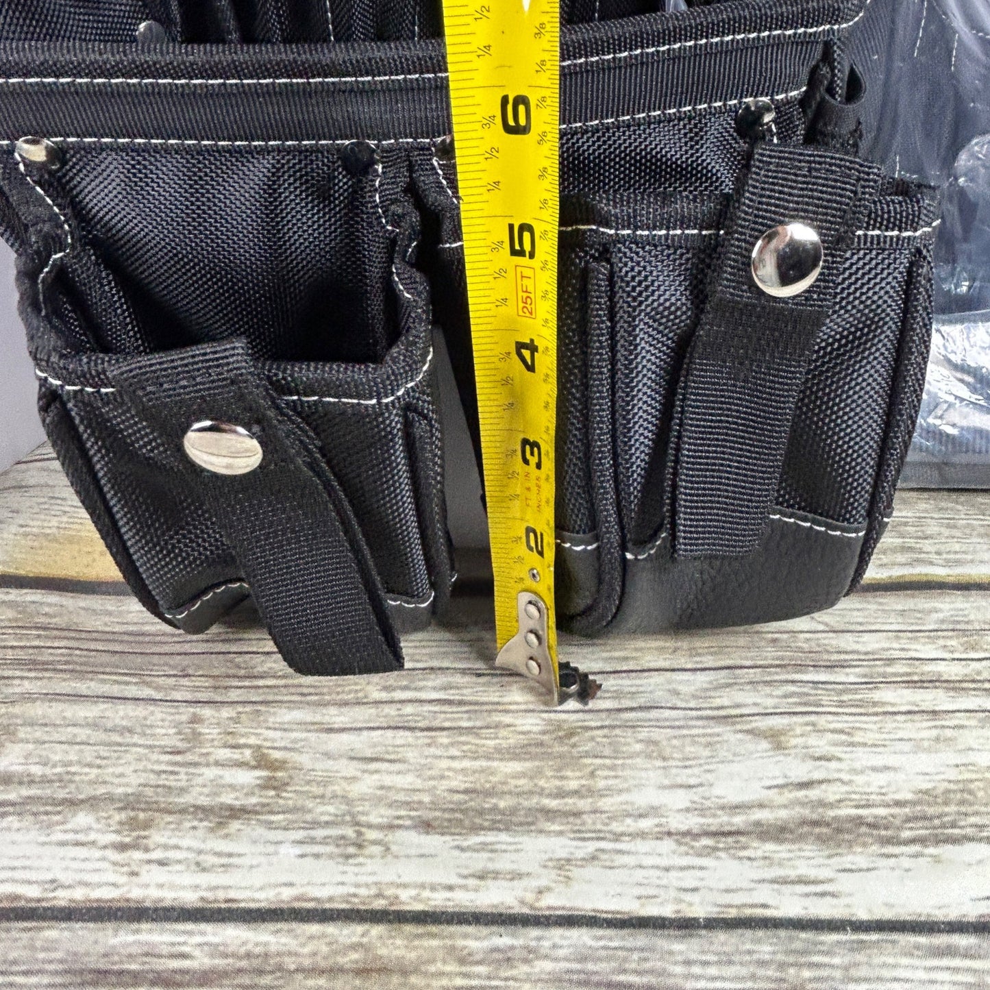 NEW AUPOFIT 7-PIECE PROFESSIONAL TOOL BELT SET WITH SUSPENDERS & 32 POCKETS - BLACK HEAVY DUTY CONSTRUCTION POUCH