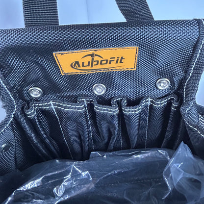 NEW AUPOFIT 7-PIECE PROFESSIONAL TOOL BELT SET WITH SUSPENDERS & 32 POCKETS - BLACK HEAVY DUTY CONSTRUCTION POUCH