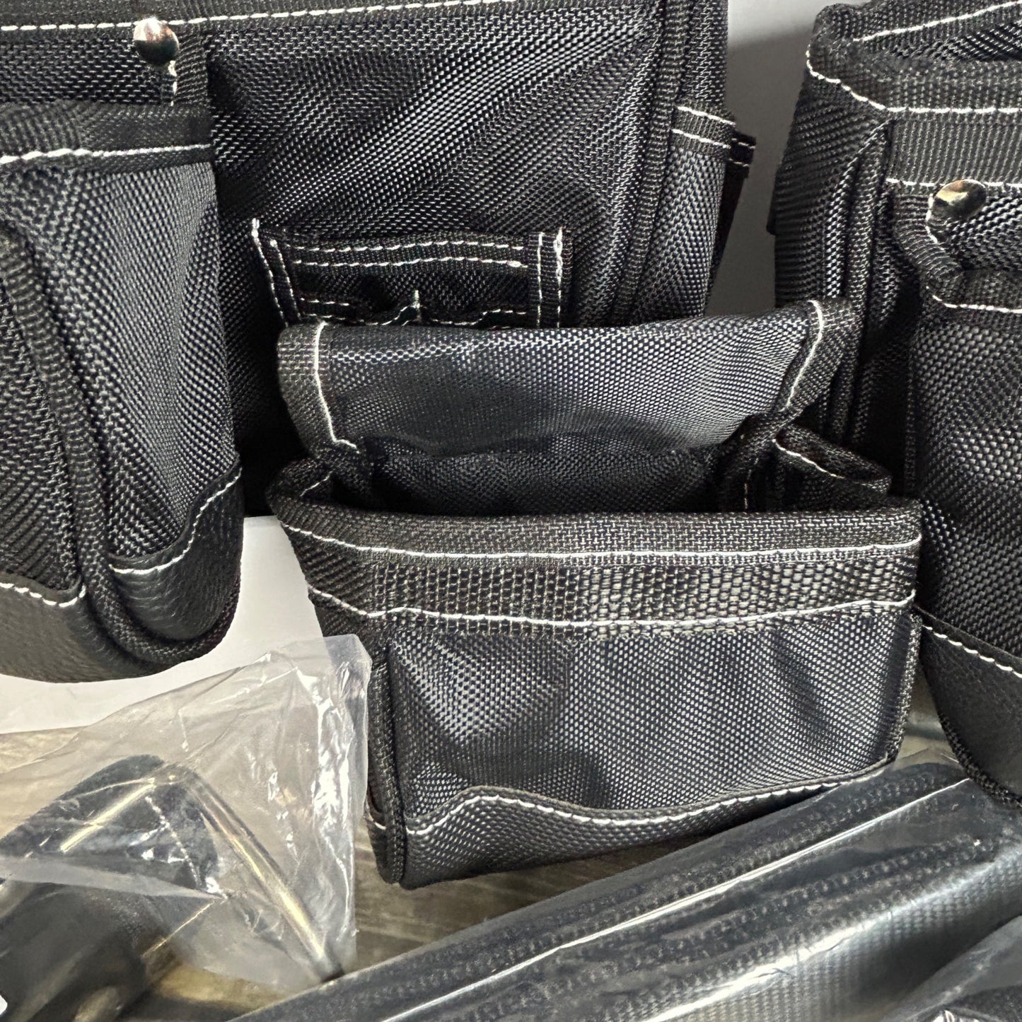 NEW AUPOFIT 7-PIECE PROFESSIONAL TOOL BELT SET WITH SUSPENDERS & 32 POCKETS - BLACK HEAVY DUTY CONSTRUCTION POUCH