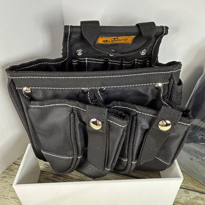 NEW AUPOFIT 7-PIECE PROFESSIONAL TOOL BELT SET WITH SUSPENDERS & 32 POCKETS - BLACK HEAVY DUTY CONSTRUCTION POUCH