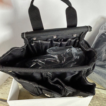 NEW AUPOFIT 7-PIECE PROFESSIONAL TOOL BELT SET WITH SUSPENDERS & 32 POCKETS - BLACK HEAVY DUTY CONSTRUCTION POUCH