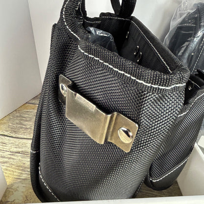 NEW AUPOFIT 7-PIECE PROFESSIONAL TOOL BELT SET WITH SUSPENDERS & 32 POCKETS - BLACK HEAVY DUTY CONSTRUCTION POUCH