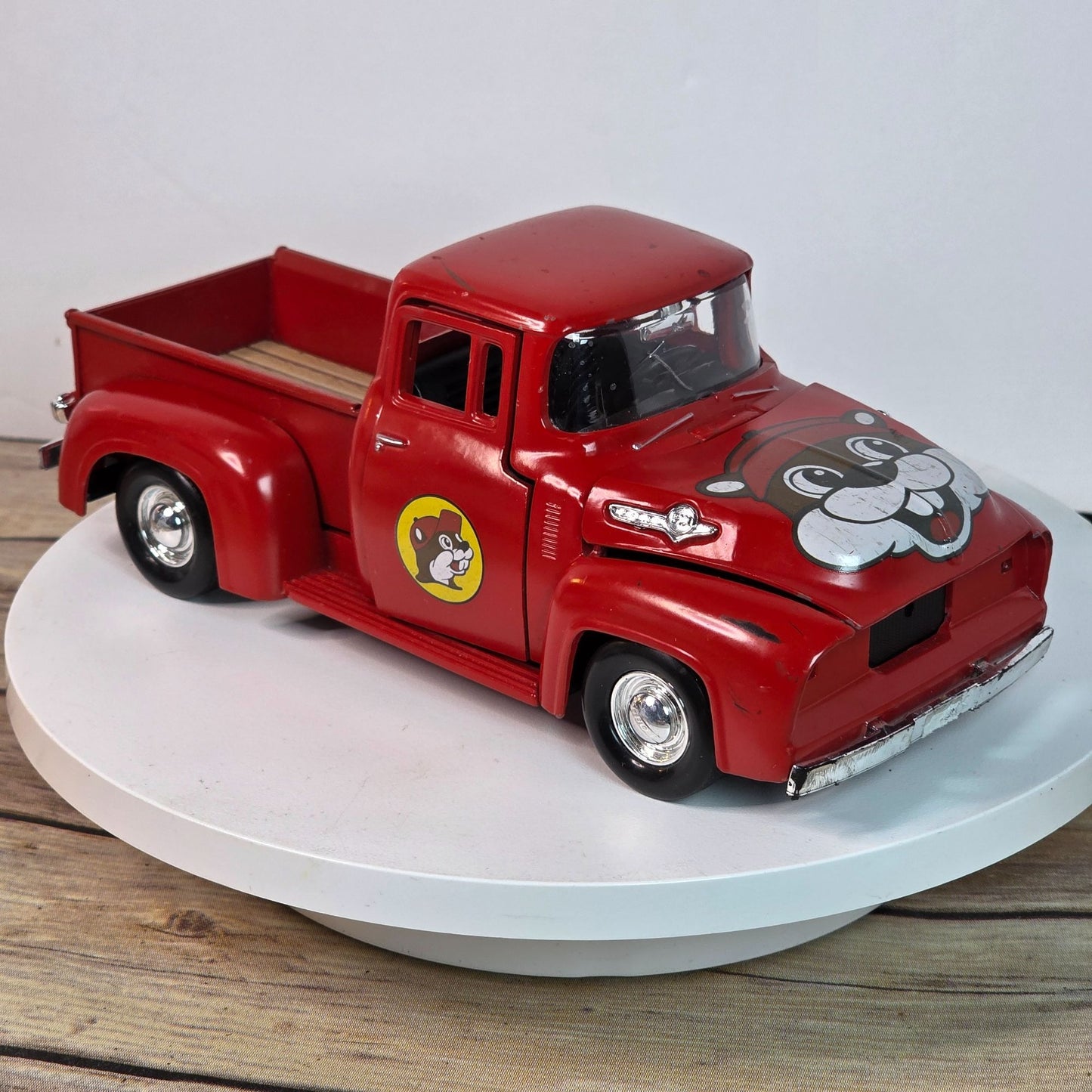 Buc-ees Red Diecast Toy Truck Vintage Style Pickup With Graphics
