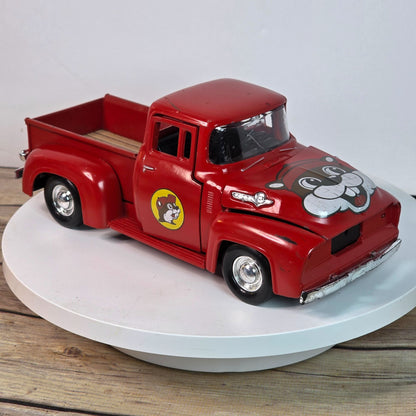 Buc-ees Red Diecast Toy Truck Vintage Style Pickup With Graphics