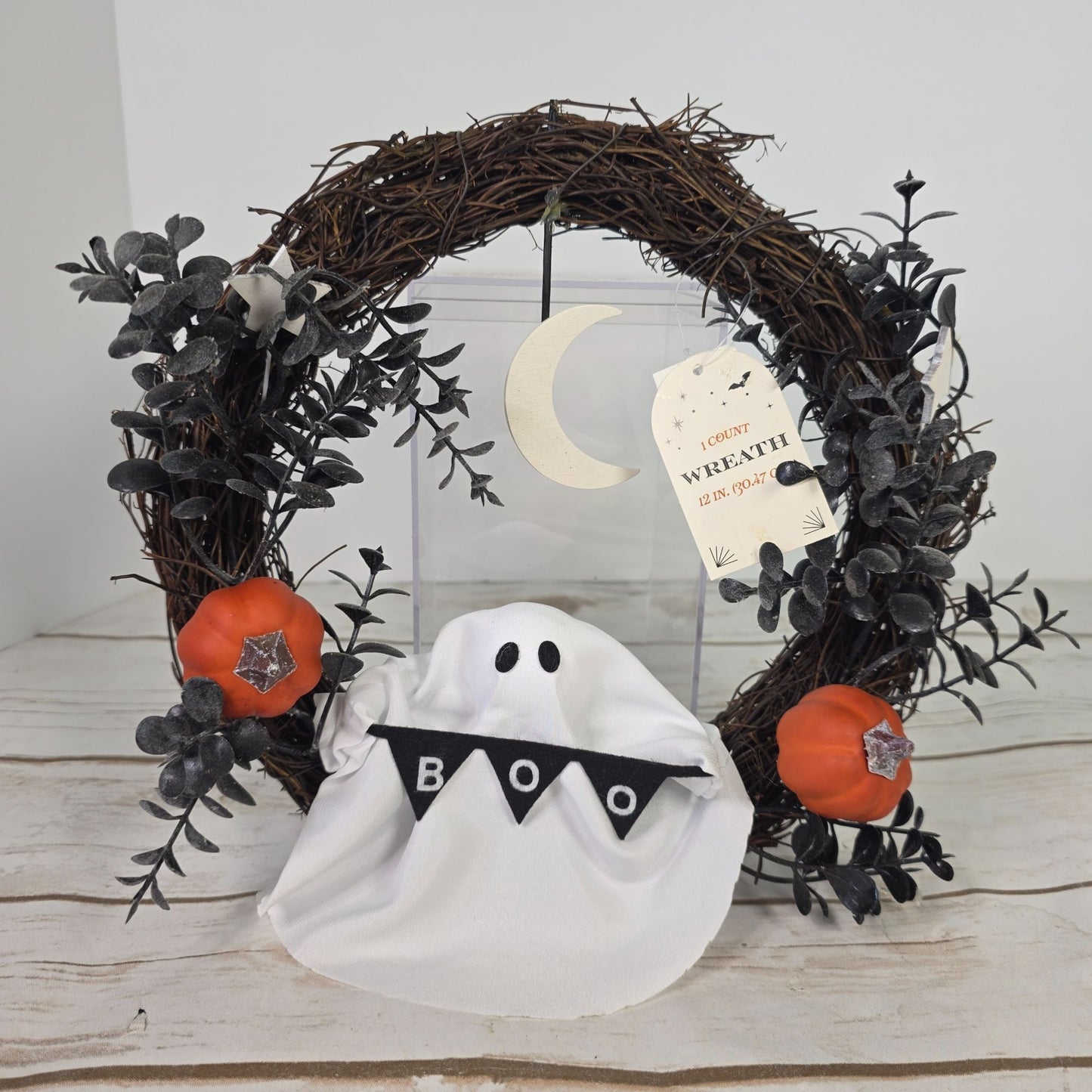 Targets Bullseye Playground Halloween 2024 Ghost Wreath With Boo Banner 9-Inch Window Hanging Decor
