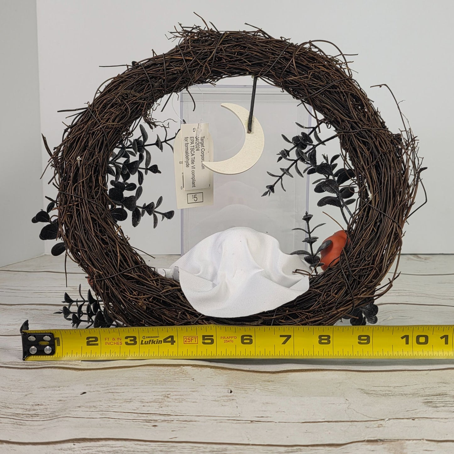 Targets Bullseye Playground Halloween 2024 Ghost Wreath With Boo Banner 9-Inch Window Hanging Decor
