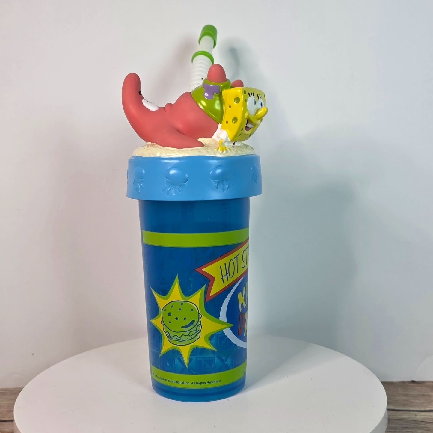 2004 SpongeBob SquarePants Krabby Patties Tumbler With Straw