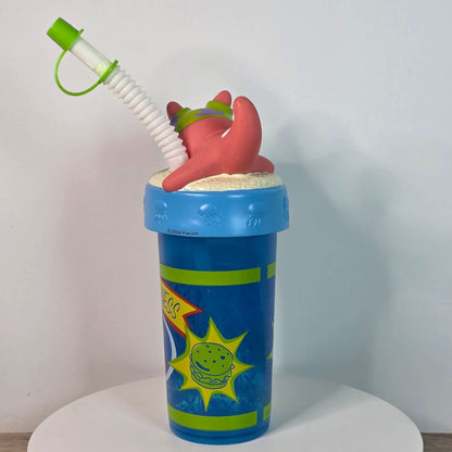 2004 SpongeBob SquarePants Krabby Patties Tumbler With Straw