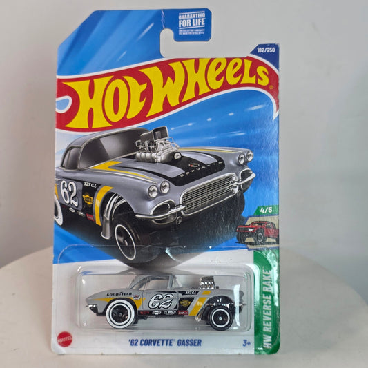 Hot Wheels 62 Corvette Gasser HW Reverse Rake 182/250 Limited Edition Die-Cast Toy Car For Collectors 3+