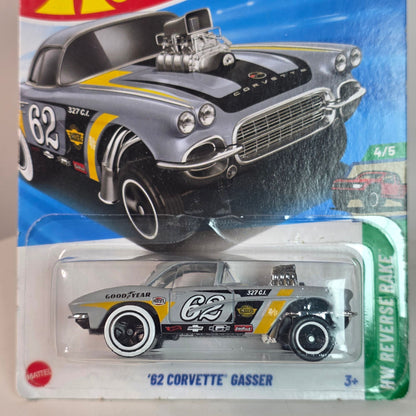 Hot Wheels 62 Corvette Gasser HW Reverse Rake 182/250 Limited Edition Die-Cast Toy Car For Collectors 3+