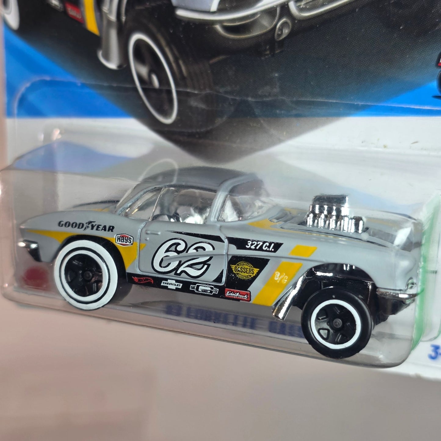 Hot Wheels 62 Corvette Gasser HW Reverse Rake 182/250 Limited Edition Die-Cast Toy Car For Collectors 3+