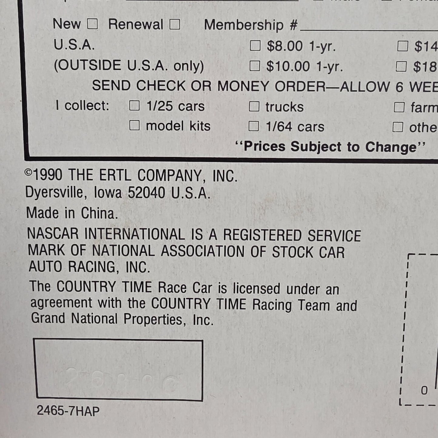 ERTL 1/64 Scale NASCAR Die-Cast Metal Country Time Stock Car Ages 3 & Over