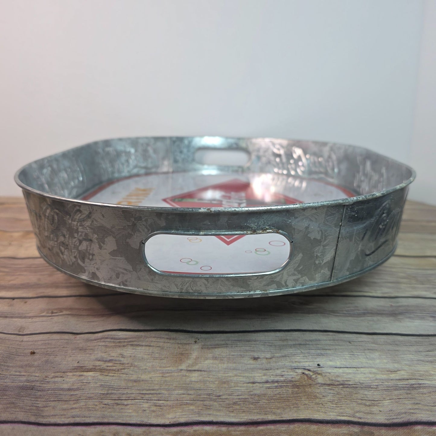 Coca-Cola Oval Galvanized Serving Tray With Handles Vintage Style Collectible