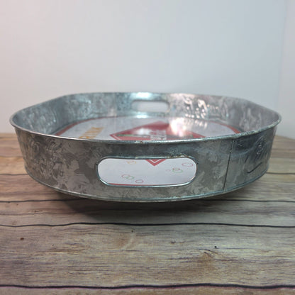 Coca-Cola Oval Galvanized Serving Tray With Handles Vintage Style Collectible