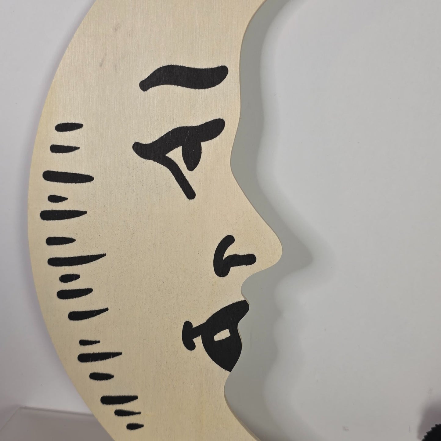 Wooden Crescent Moon & Floral Halloween Wreath 12"