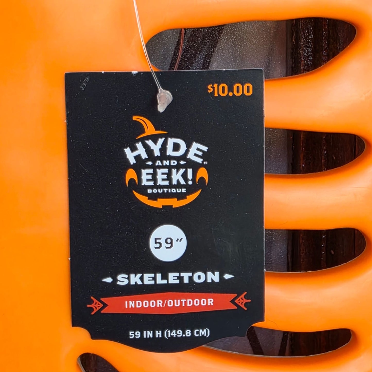 Hyde & Eek! Halloween 59" Poseable Orange Skeleton Indoor/Outdoor Decoration