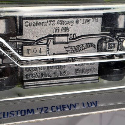 Custom 72 Chevy Luv Metallic Green Lowrider Hot Wheels Collectible Die-Cast Vintage Truck Miniature