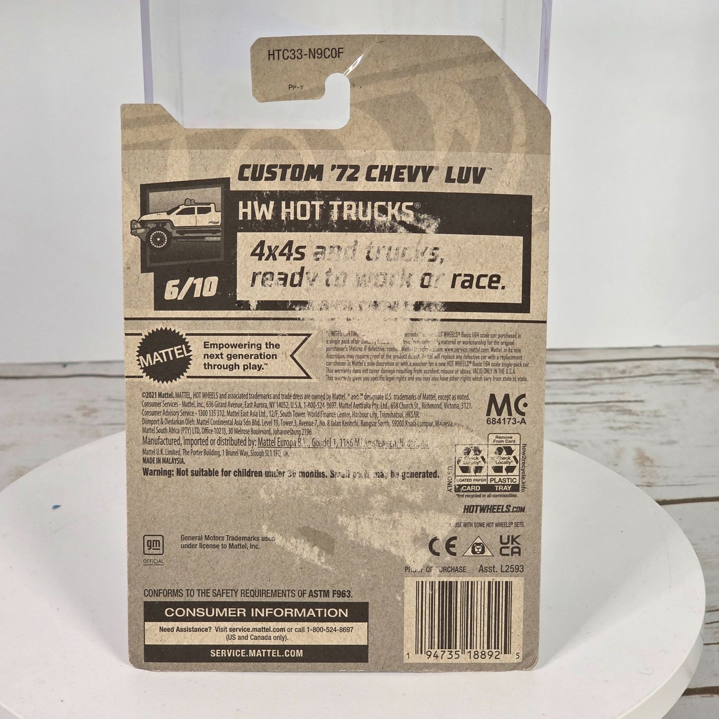 Custom 72 Chevy Luv Metallic Green Lowrider Hot Wheels Collectible Die-Cast Vintage Truck Miniature