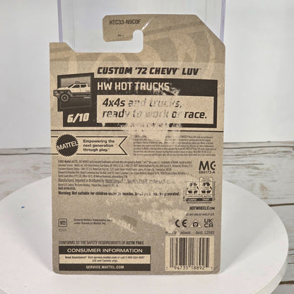 Custom 72 Chevy Luv Metallic Green Lowrider Hot Wheels Collectible Die-Cast Vintage Truck Miniature