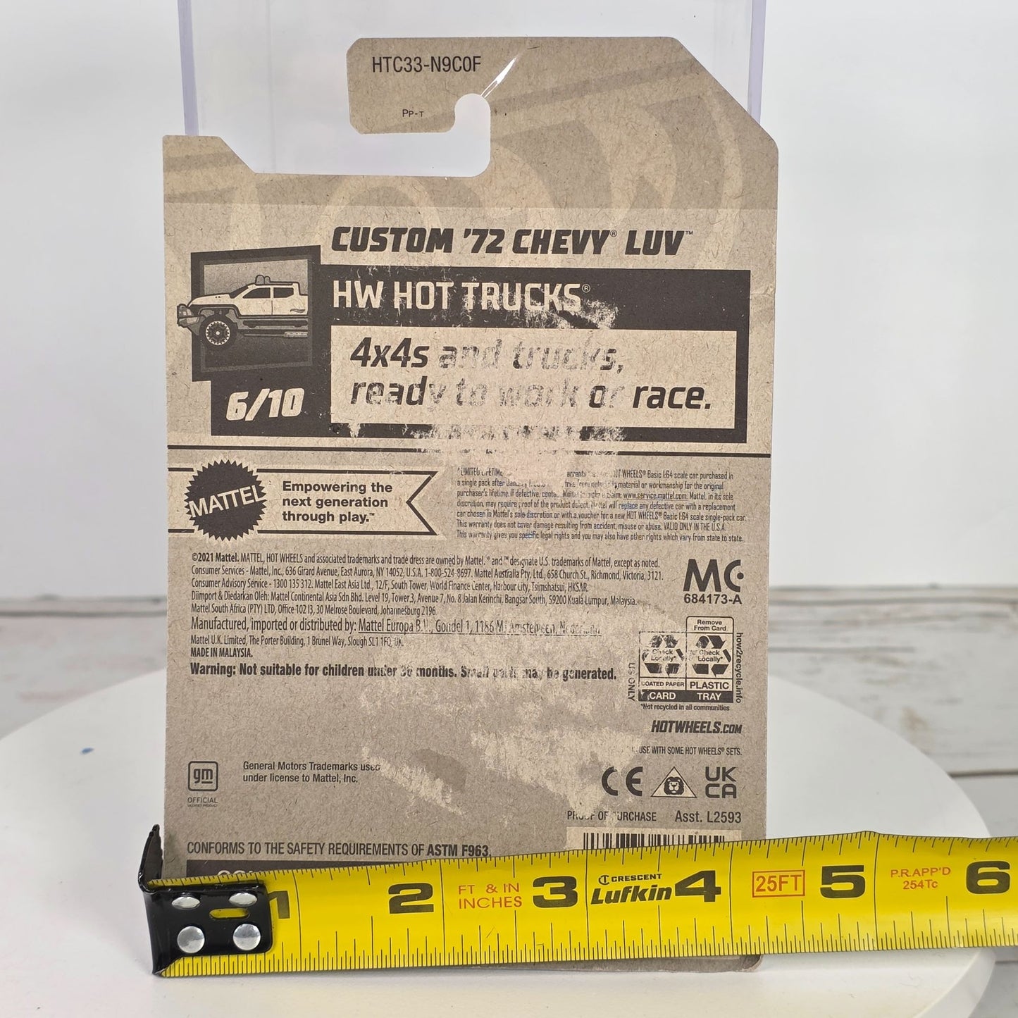 Custom 72 Chevy Luv Metallic Green Lowrider Hot Wheels Collectible Die-Cast Vintage Truck Miniature