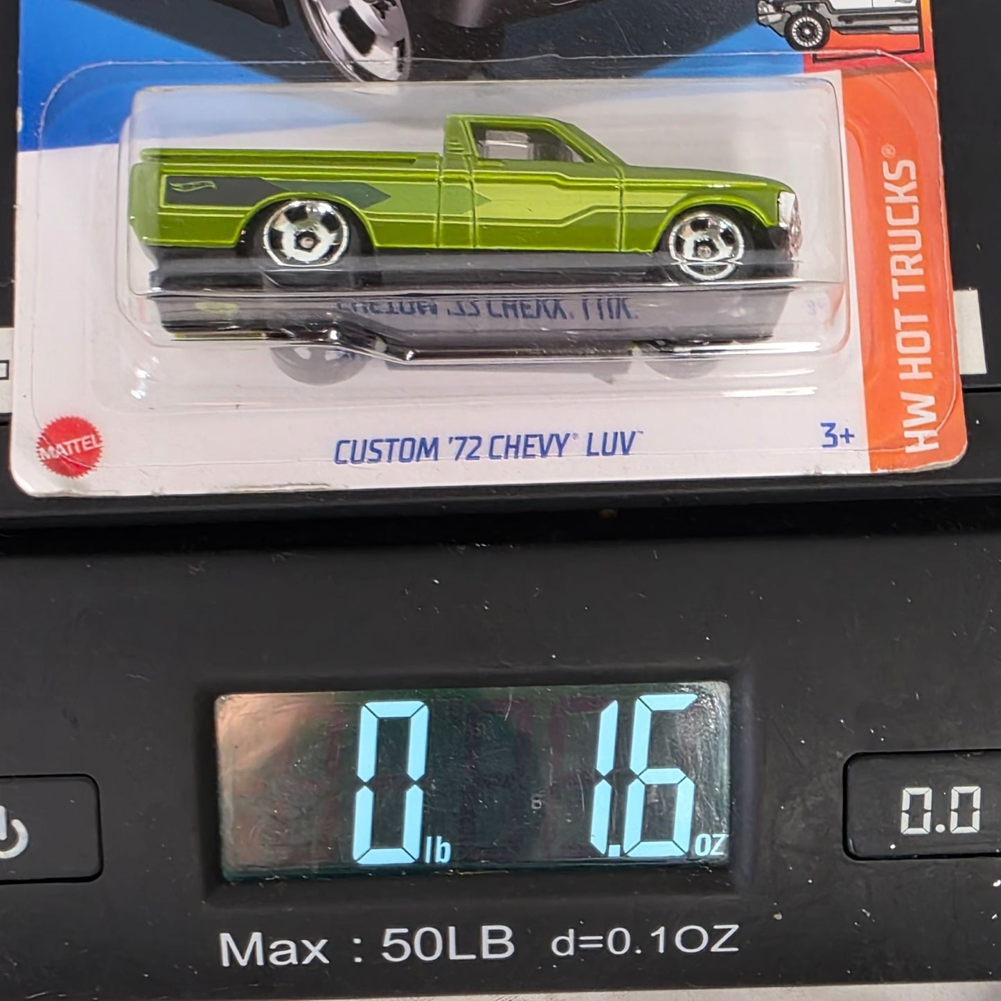 Custom 72 Chevy Luv Metallic Green Lowrider Hot Wheels Collectible Die-Cast Vintage Truck Miniature