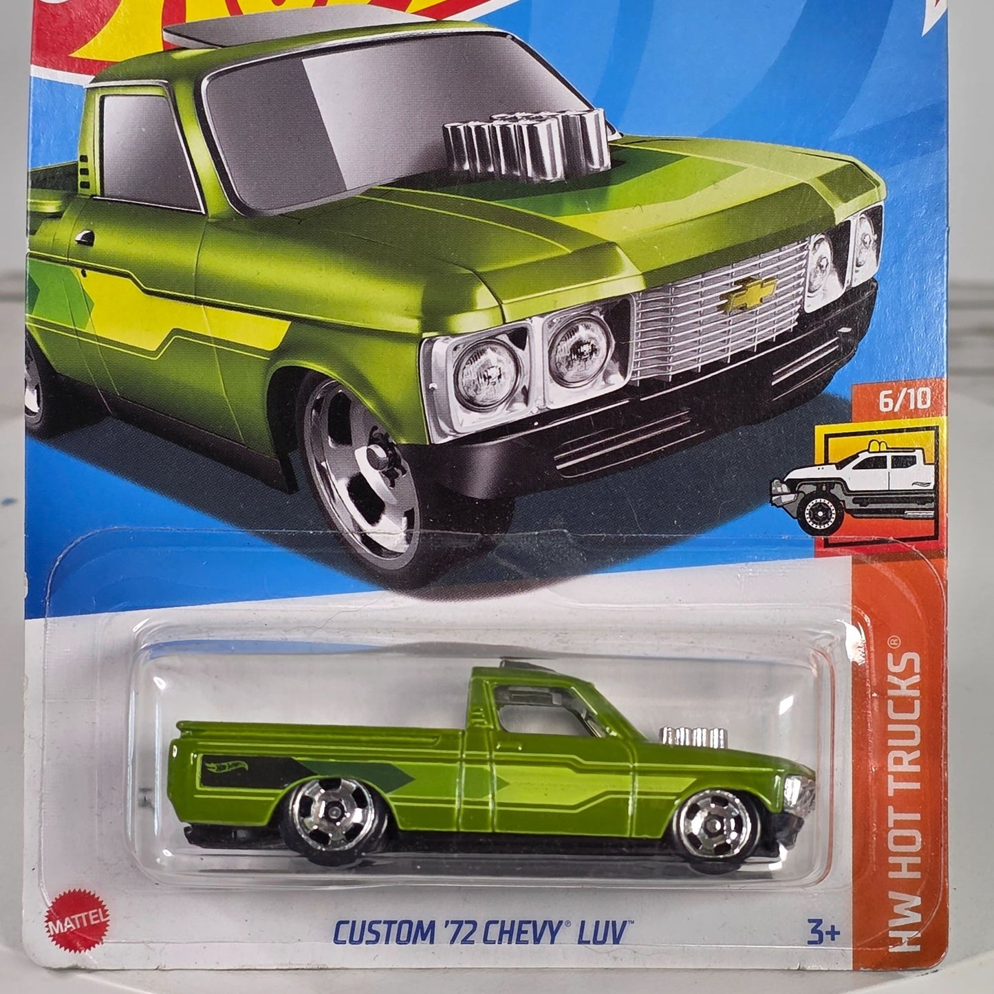Custom 72 Chevy Luv Metallic Green Lowrider Hot Wheels Collectible Die-Cast Vintage Truck Miniature