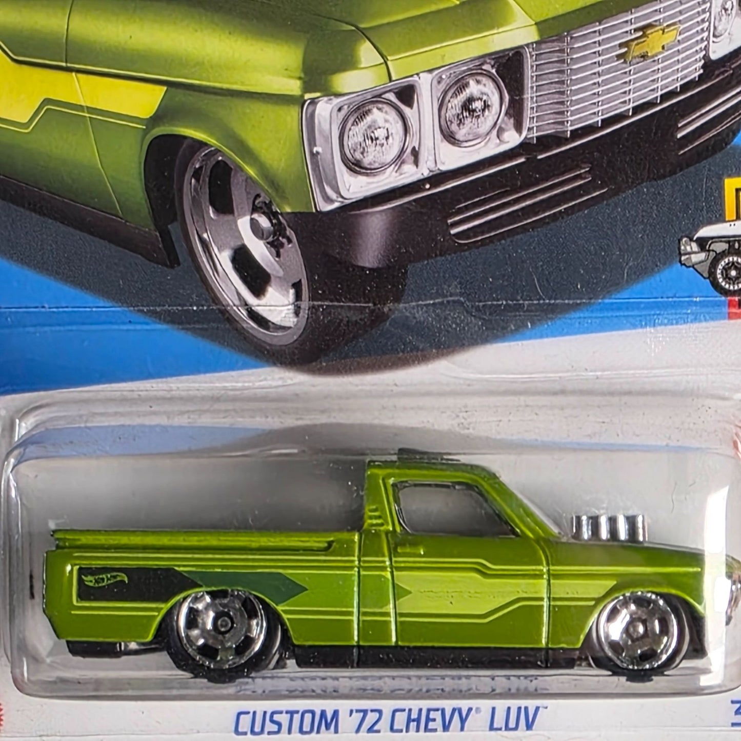 Custom 72 Chevy Luv Metallic Green Lowrider Hot Wheels Collectible Die-Cast Vintage Truck Miniature