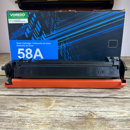 Voredo 58A/CF258A Black Toner Cartridge 2-Pack For HP LaserJet Printers Semi-New Open Box