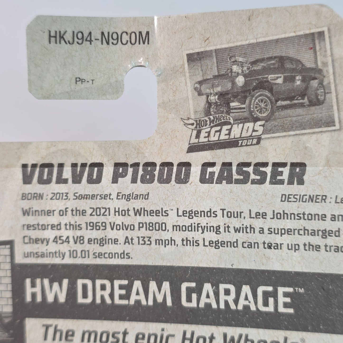 Hot Wheels Legends Tour Volvo P1800 Gasser Collectible Die-Cast Car With Cardboard Backing