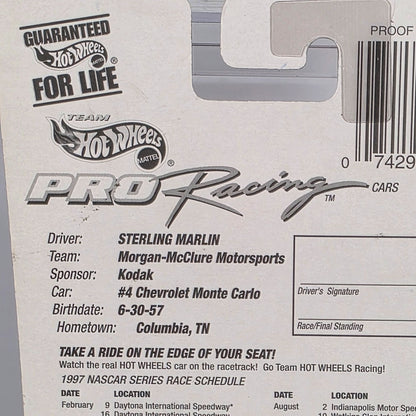 Hot Wheels 1997 Edition Pro Racing Kodak Sterling Marlin Die-Cast Car