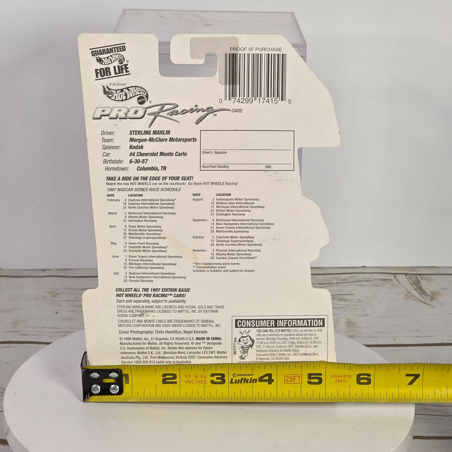 Hot Wheels 1997 Edition Pro Racing Kodak Sterling Marlin Die-Cast Car