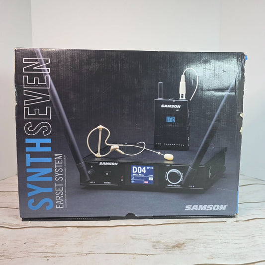 Samson Synth Seven UHF Wireless Earset System With SE10 Microphone & UB7 Beltpack Transmitter For Clear Professional Audio