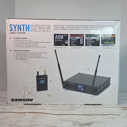 Samson Synth Seven UHF Wireless Earset System With SE10 Microphone & UB7 Beltpack Transmitter For Clear Professional Audio