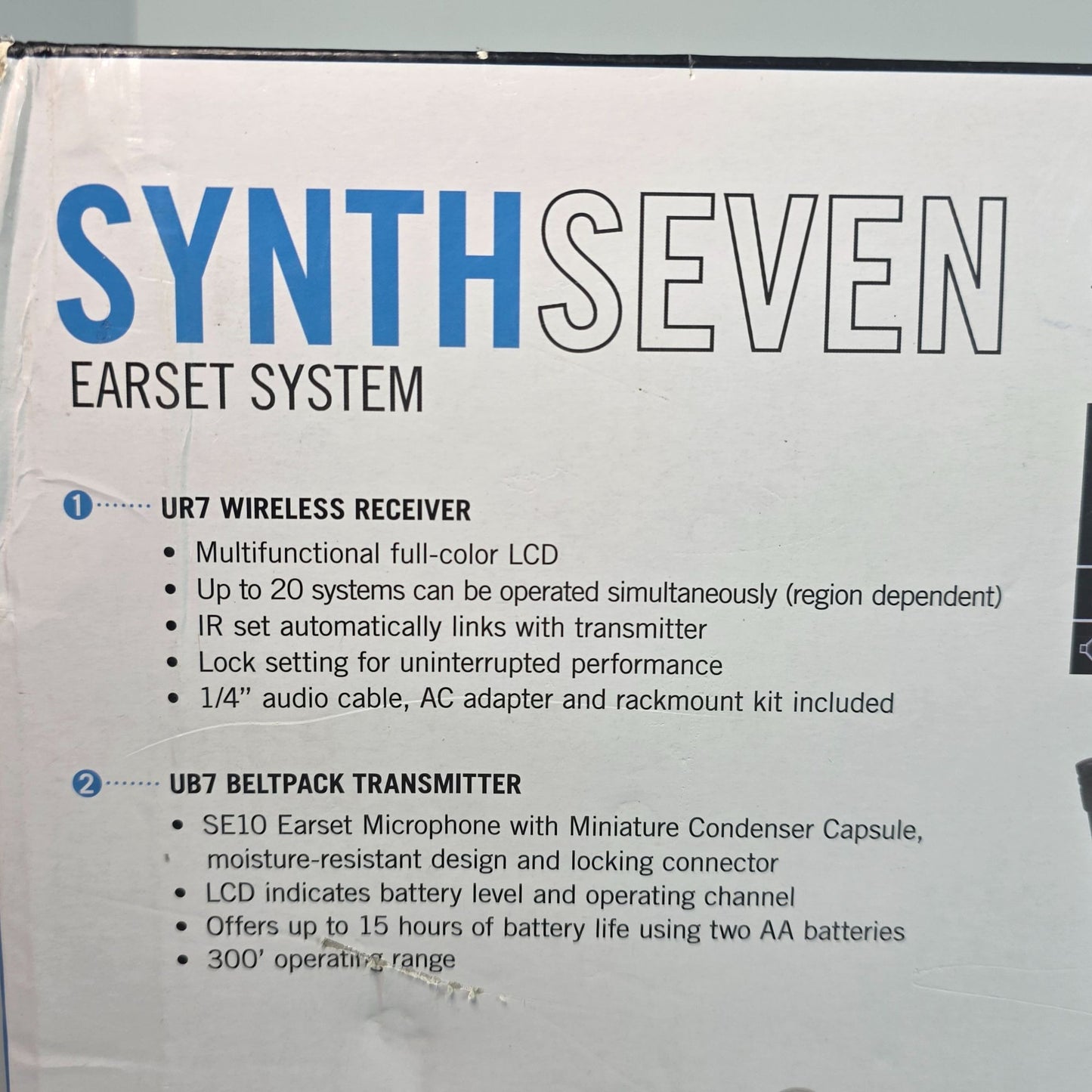 Samson Synth Seven UHF Wireless Earset System With SE10 Microphone & UB7 Beltpack Transmitter For Clear Professional Audio