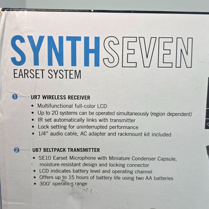 Samson Synth Seven UHF Wireless Earset System With SE10 Microphone & UB7 Beltpack Transmitter For Clear Professional Audio