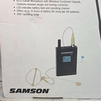 Samson Synth Seven UHF Wireless Earset System With SE10 Microphone & UB7 Beltpack Transmitter For Clear Professional Audio