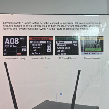 Samson Synth Seven UHF Wireless Earset System With SE10 Microphone & UB7 Beltpack Transmitter For Clear Professional Audio