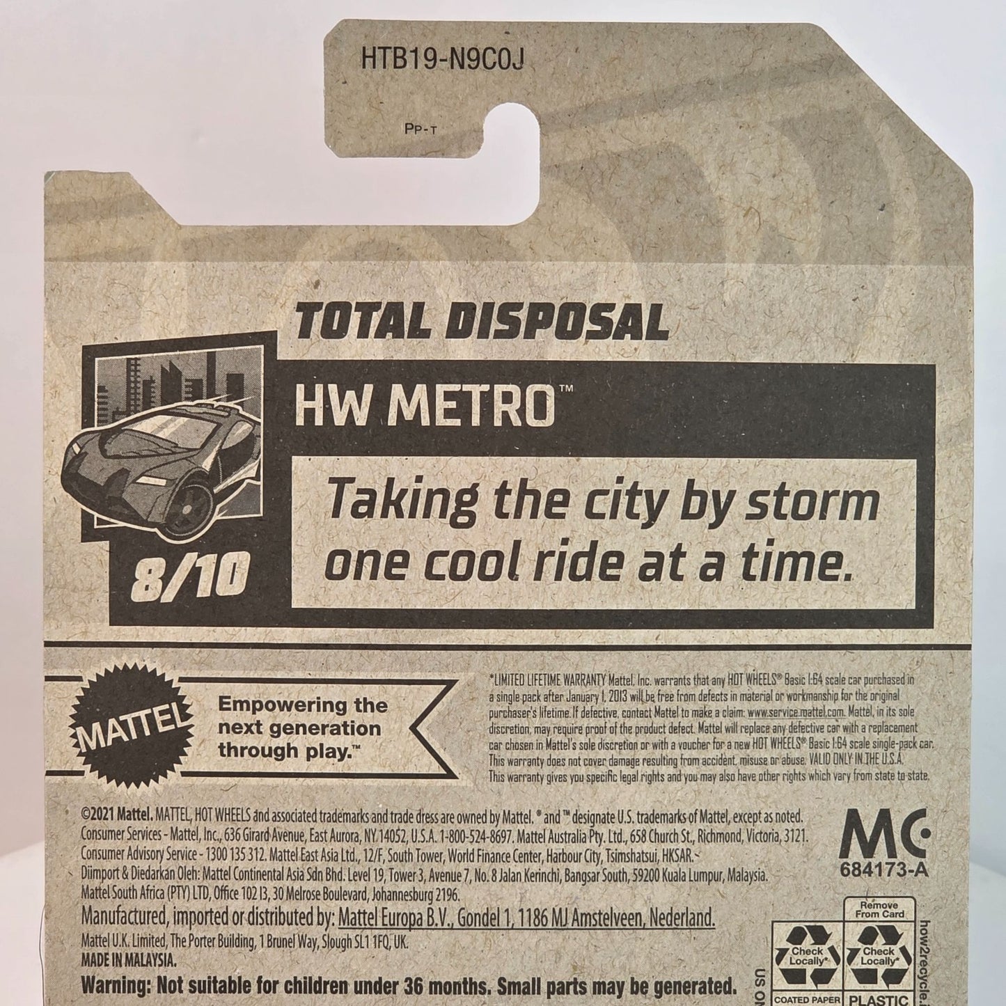 Hot Wheels HW Metro Total Disposal Recycling Truck Toy