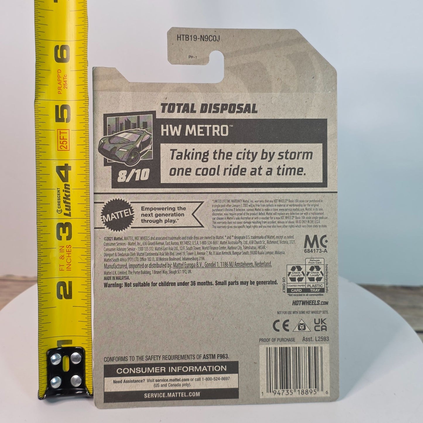 Hot Wheels HW Metro Total Disposal Recycling Truck Toy