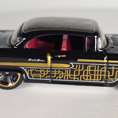 Hot Wheels 55 Chevy Bel Air Black & Gold Die-Cast Collectible Car