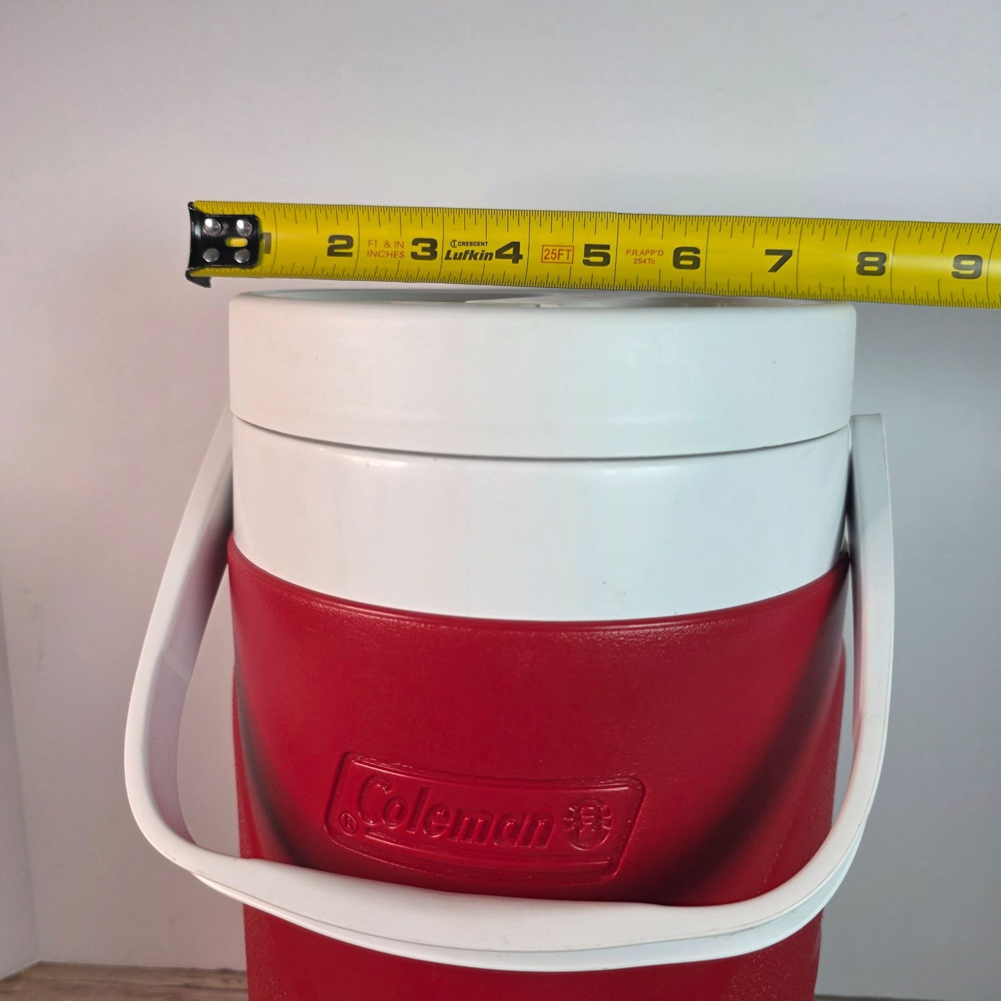 Coleman Insulated Red & White Water Jug 1 Gallon With Spout & Handle