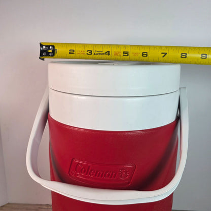 Coleman Insulated Red & White Water Jug 1 Gallon With Spout & Handle