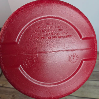 Coleman Insulated Red & White Water Jug 1 Gallon With Spout & Handle