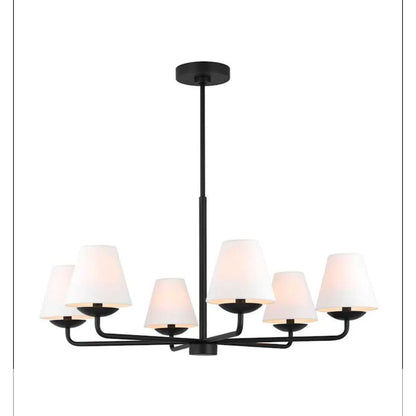 Albion Large Chandelier DJC1186MBK Generation Lighting 6-Light Fixture Indoor Modern Design Damp Location Safe Dimmer Compatible