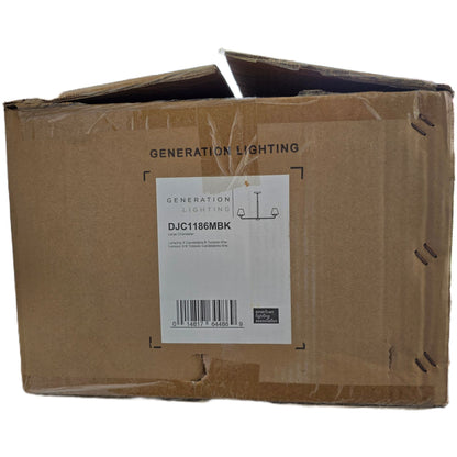 Albion Large Chandelier DJC1186MBK Generation Lighting 6-Light Fixture Indoor Modern Design Damp Location Safe Dimmer Compatible