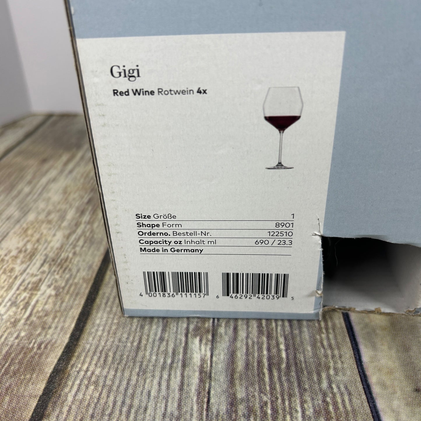 Zwiesel Glas Gigi Red Wine Glasses Set Of 4 Dishwasher-Safe 690ml Made In Germany