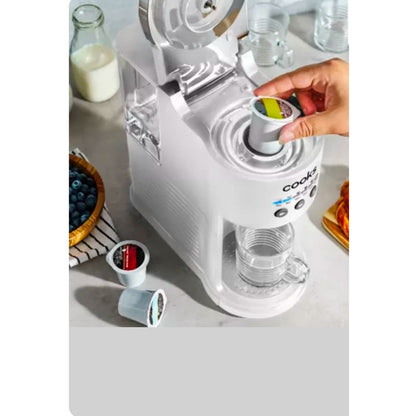 Cooks Single Serve Coffee Maker With Water Tank 40 Oz Capacity 1000W Powerful Heating System Household Use Only White